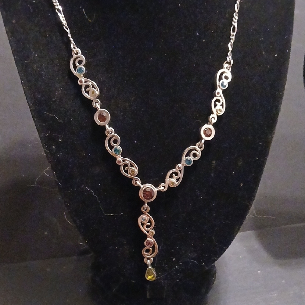 M4M Multi Color Tear Drop Necklace